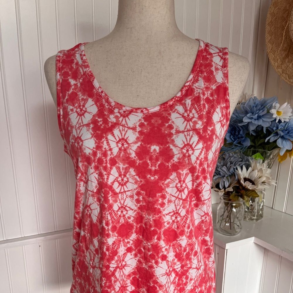 Jones New York Geometric Pink-Coral Tank